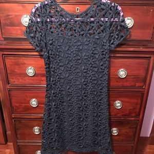 Navy blue floral dress!